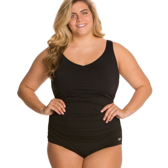 speedo women's endurance  shirred tank one piece swimsuit
